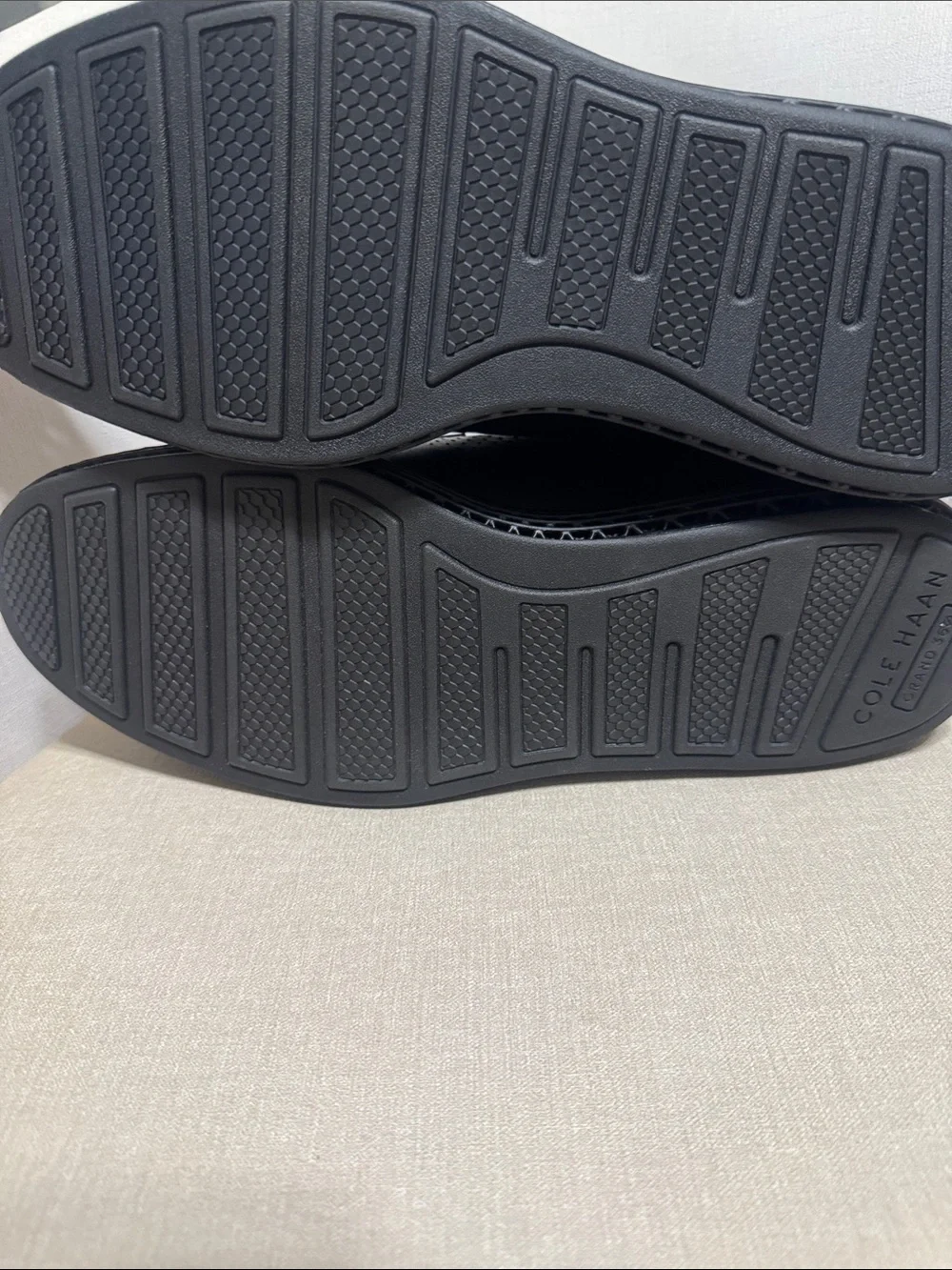 Cole Haan Black Perforated Leather Derby Shoes